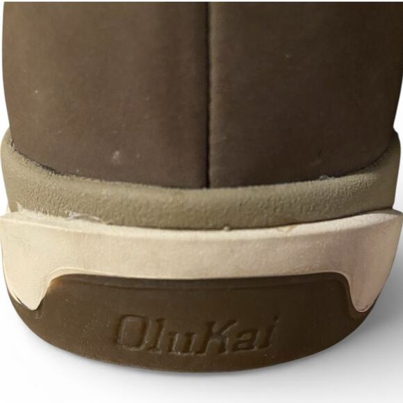 Olukai Papaku \'Ili Men\'s Chukka Boots 11.5 Tan Khaki Leather Waterproof Lace Up main image 6